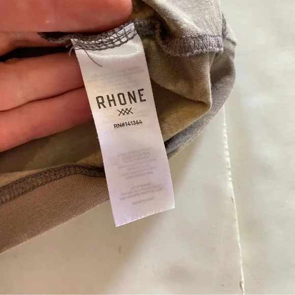 RHONE Reverse Tie Dye Tee T-Shirt Mens Size Small Pima Cotton Crewneck Tan Cream - Picture 7 of 11